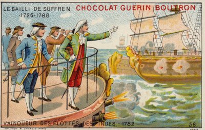 1782年、インド沖のイギリス艦隊を制したピエールアンドレドスフラン 作： French School